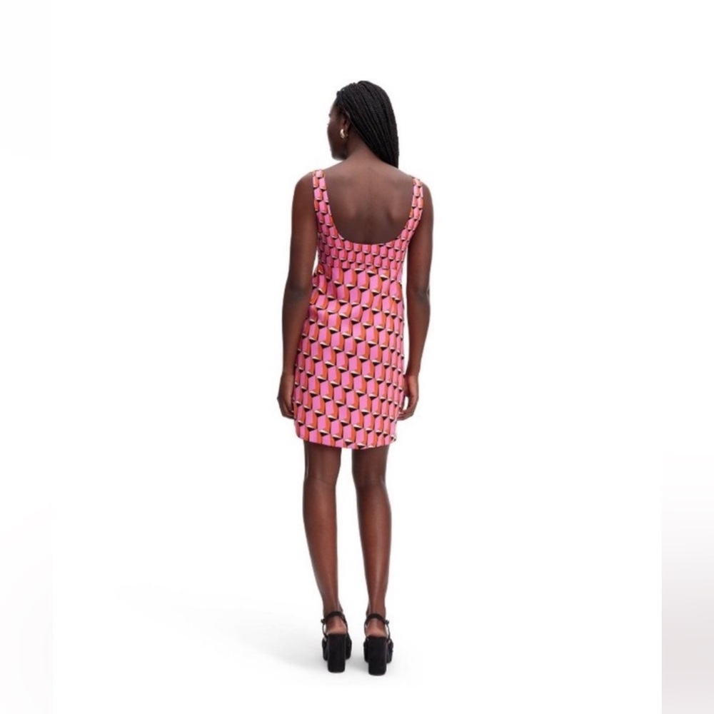 Diane Von Furstenberg X Target 90's Shift Pink Modern Geo Mini Dress - Picture 4 of 5